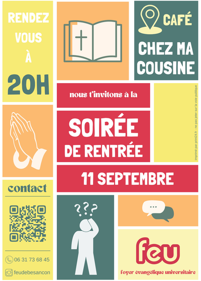 flyer de la soirée de rentrée du FEU