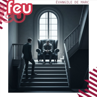 Un homme monte l'escalier pour prendre la place d'un homme assis dans un fauteuil