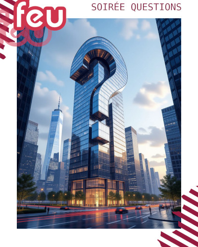 un gratte-ciel formant un point d'interrogation